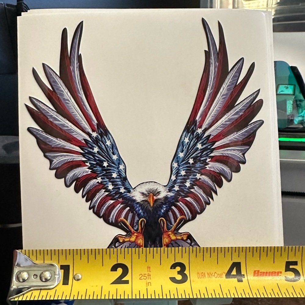 Patriotic USA Flag Bald Eagle Wall Art Decor Sticker - Picture 3 of 3